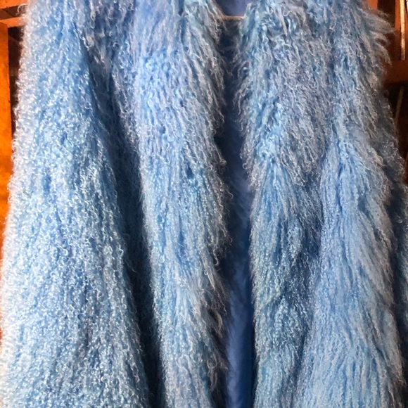 ON HOLD!  For one week. Blue magnolia lamb jacket new - Picture 4 of 6